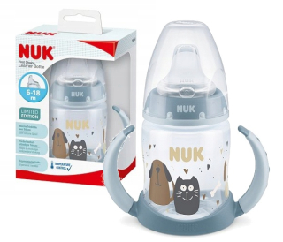 Fľaša NUK FC+ s rúčkami 6m+ CAT&DOG Sensitive